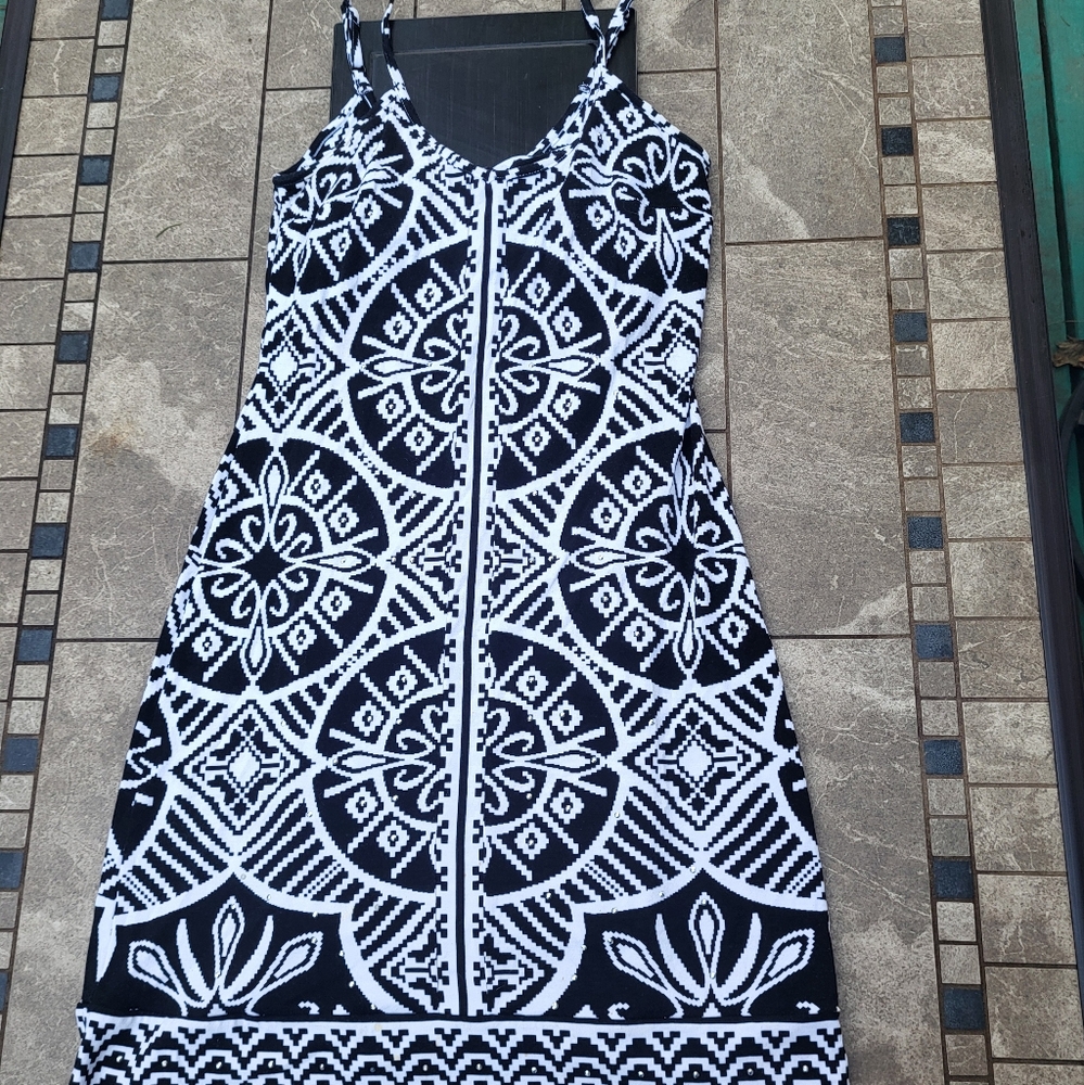 INC International Concepts Black & White XS Dress Summer Spring Casual Wedding